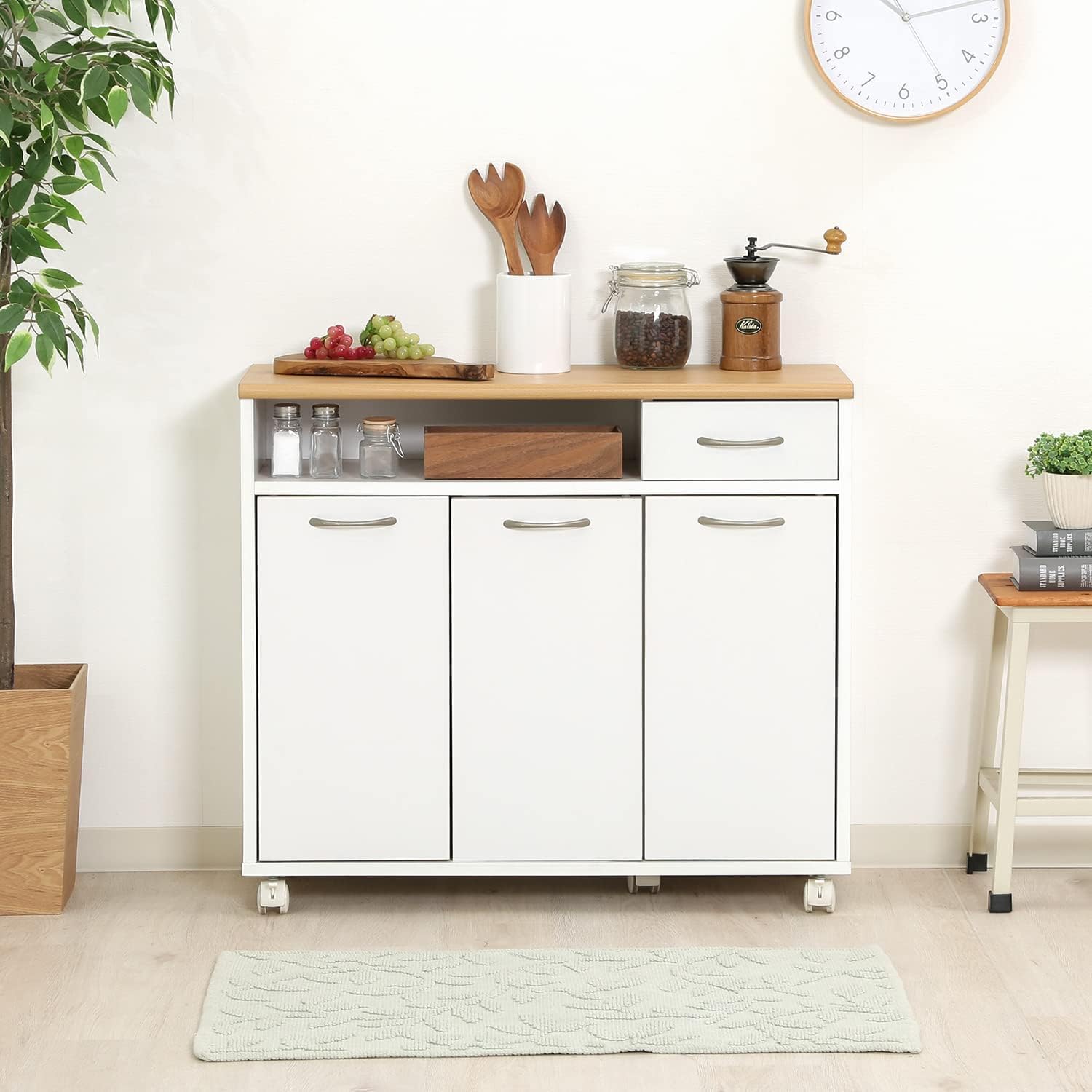 Amazon.co.jp: キッチンカウンター収納棚 幅 80× 奥行 29× 高さ 70cm